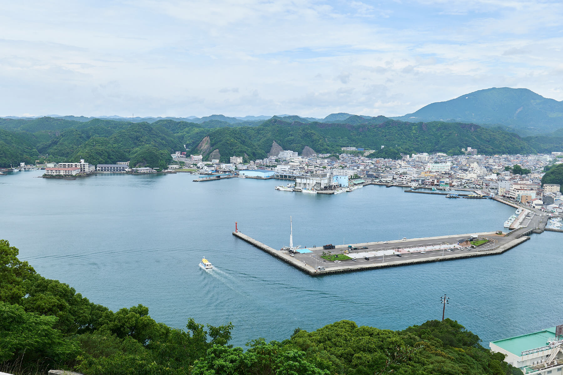 山上館から見た勝浦湾の眺め