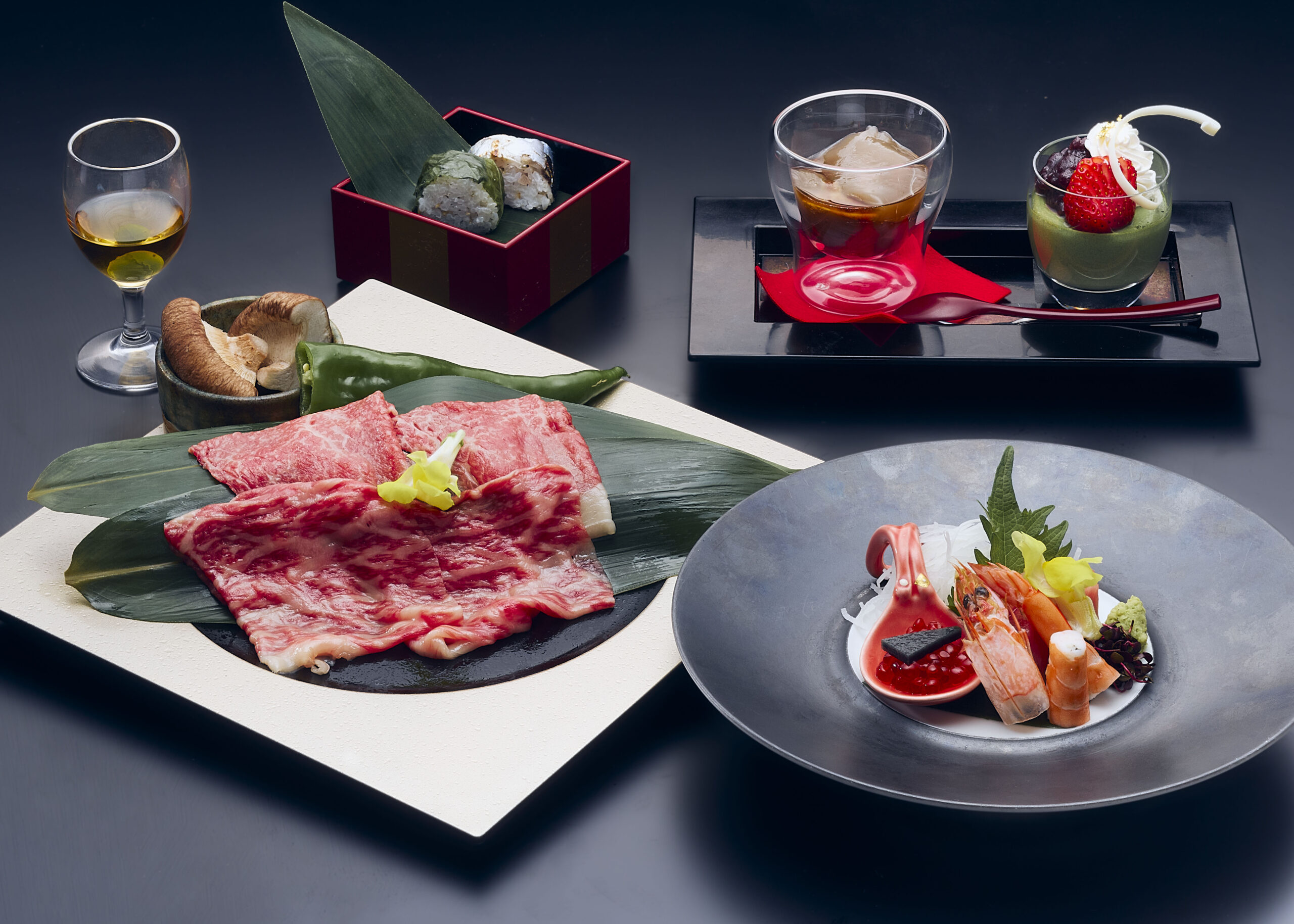 【山上館　夕食】夏の和食セットメニュ一(※仕入れ状況によりメニュー内容が一部変更となります)
