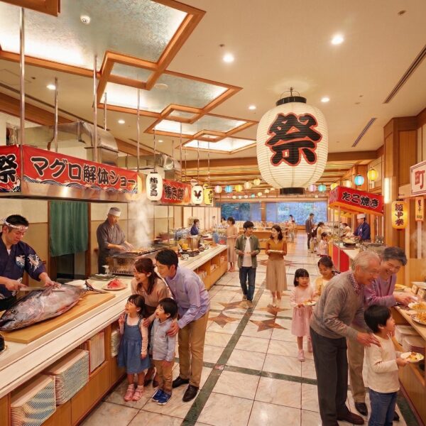 【なぎさ館】昭和レトロな雰囲気で賑やかに「和DINING 祭」生鮪＆屋台料理バイキング【飲み放題付】